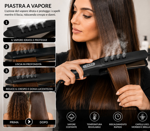 Piastra vapore per capelli - piastra,